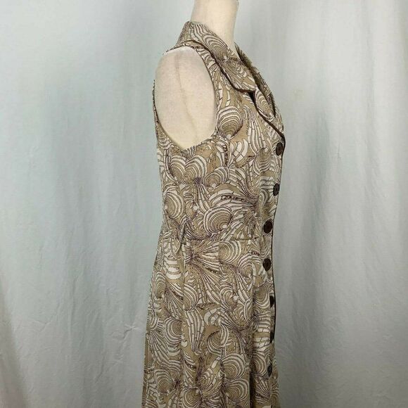 Mlle Gabrielle Collared Shirt Dress L Brown Tan - Picture 4 of 7